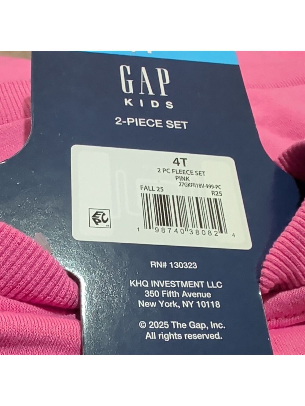 Gap Toddler Girls Logo Fleece Set Pink Multiple Sizes - Picture 5 of 7